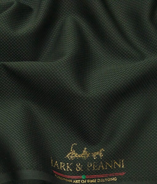 Mark & Peanni Seaweed Green Royal Oxford Structure Unstitched Terry Rayon Suiting Fabric