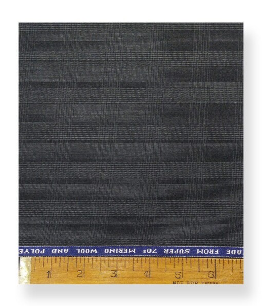 Raymond Dark Grey 35% Merino Wool Super 70's Self Checks Unstitched Suit Fabric (3.25 Meter)