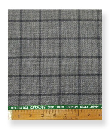 Raymond Grey & Black 35% Merino Wool Broad Checks Unstitched Suiting Fabric