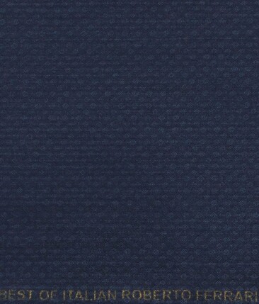 Roberto Ferrari Dark Blue Jacquard Unstitched Terry Rayon Suiting Fabric