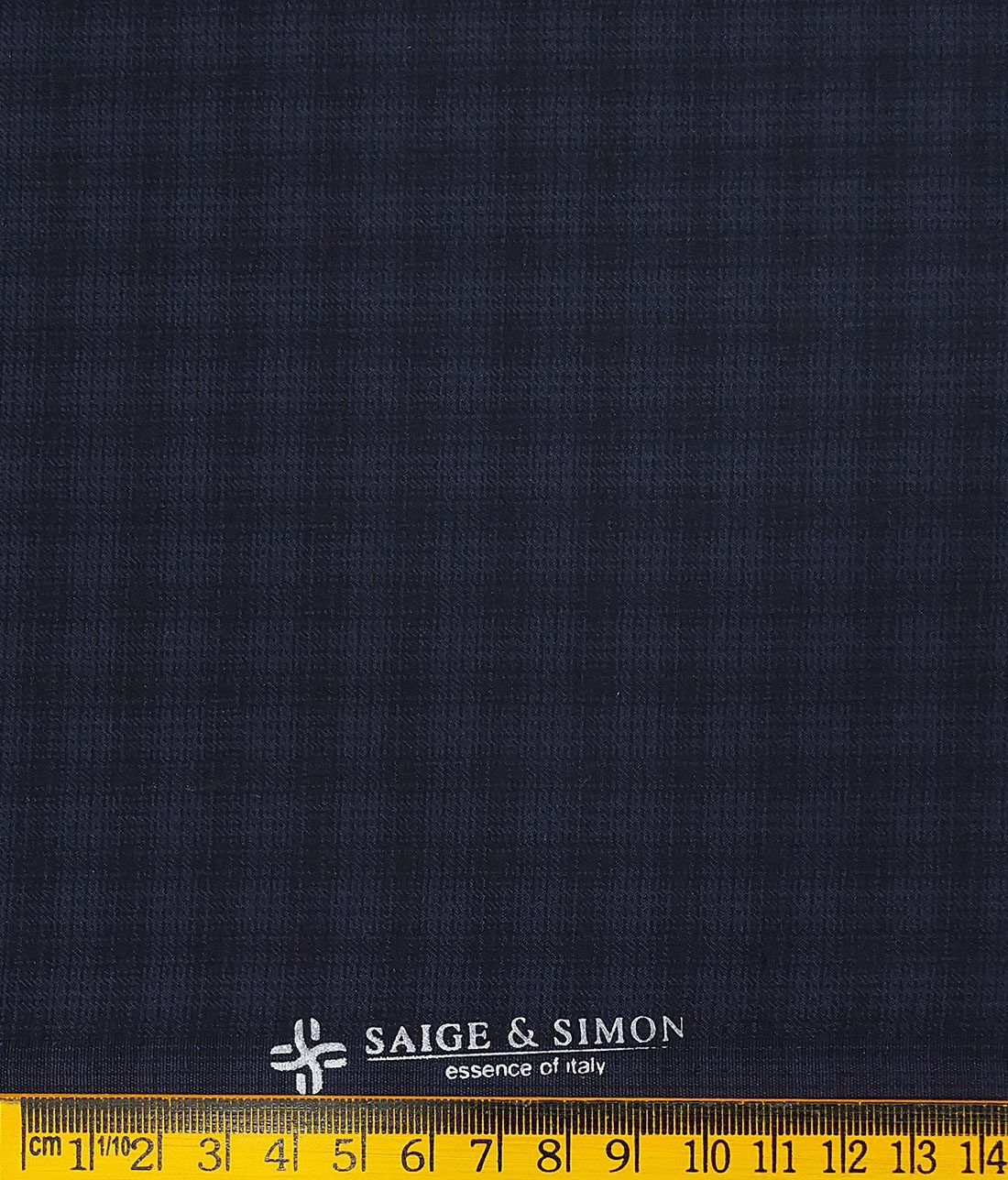 Sage & Simon Dark Blue Self Checks Unstitched Terry Rayon Suiting Fabric