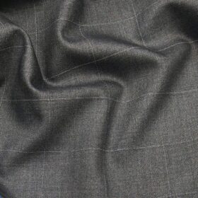 Don & Julio Light Grey Broad Self Checks Unstitched Terry Rayon Suiting Fabric