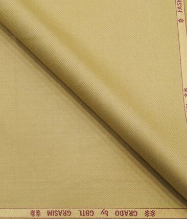 Grado by Grasim Macaroon Beige Polyester Viscose Structured Unstitched Suiting Fabric