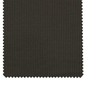 Grado by Grasim Dark Brown Polyester Viscose Black Micro Checks Unstitched Suiting Fabric