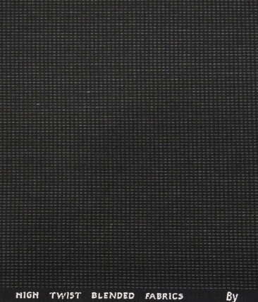 J.Hamsptead by Siyaram's Black Polyester Viscose Grey Structured Unstitched Suiting Fabric