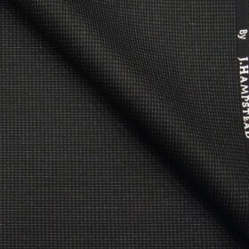 J.Hamsptead by Siyaram's Black Polyester Viscose Grey Structured Unstitched Suiting Fabric