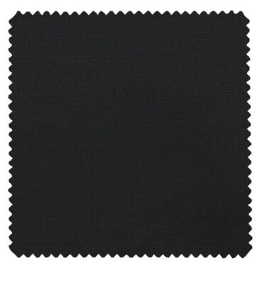 J.Hamsptead by Siyaram's Black Polyester Viscose Grey Self Structured Unstitched Suiting Fabric