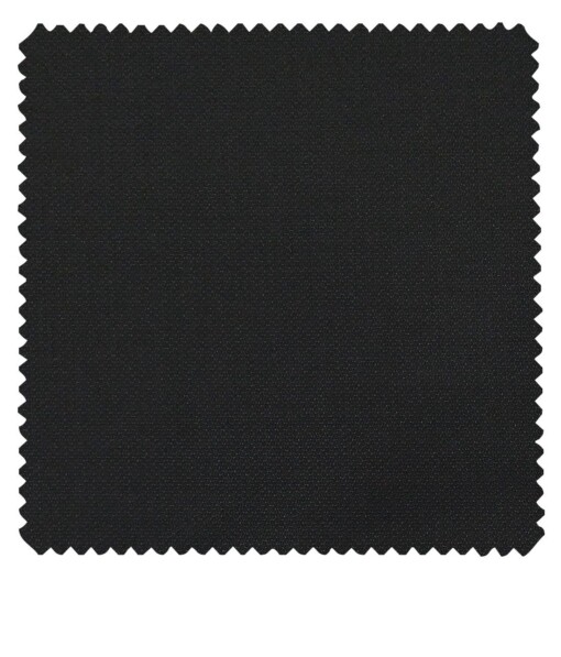 J.Hamsptead by Siyaram's Black Polyester Viscose Structured Unstitched Suiting Fabric