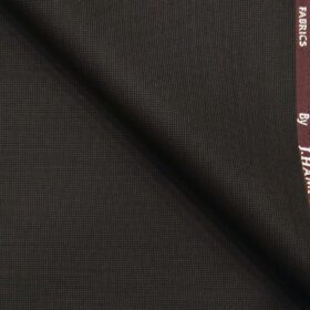 J.Hamsptead by Siyaram's Dark Brown Polyester Viscose Brown Checks Unstitched Suiting Fabric