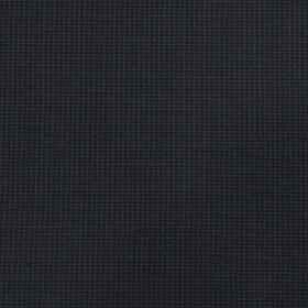 J.Hamsptead by Siyaram's Dark Navy Blue Polyester Viscose Self Structured Unstitched Suiting Fabric