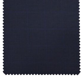 J.Hamsptead by Siyaram's Dark Royal Blue Polyester Viscose Self Broad Checks Unstitched Suiting Fabric