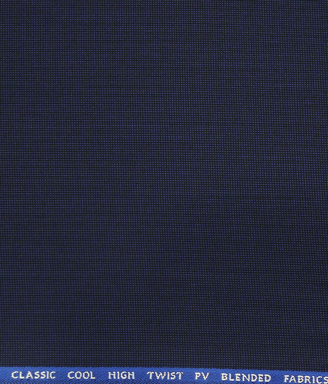 J.Hamsptead by Siyaram's Dark Royal Blue Polyester Viscose Structured Unstitched Suiting Fabric