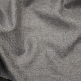 J.Hamsptead by Siyaram's Light Grey Polyester Viscose Self Structured Unstitched Suiting Fabric