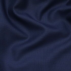 J.Hamsptead by Siyaram's Royal Blue Polyester Viscose Structured Unstitched Suiting Fabric