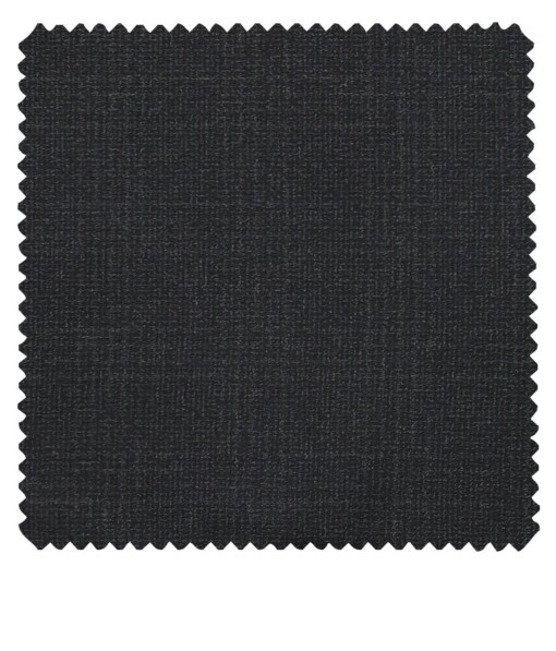 J.Hamsptead by Siyaram's Dark Grey Terry Rayon Self Checks Unstitched Suiting Fabric
