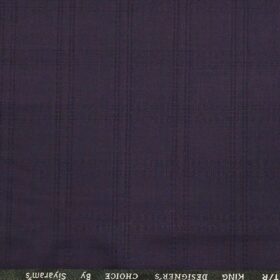 Marconi by Siyaram's Dark Purple Terry Rayon Self Broad Checks Unstitched Suiting Fabric