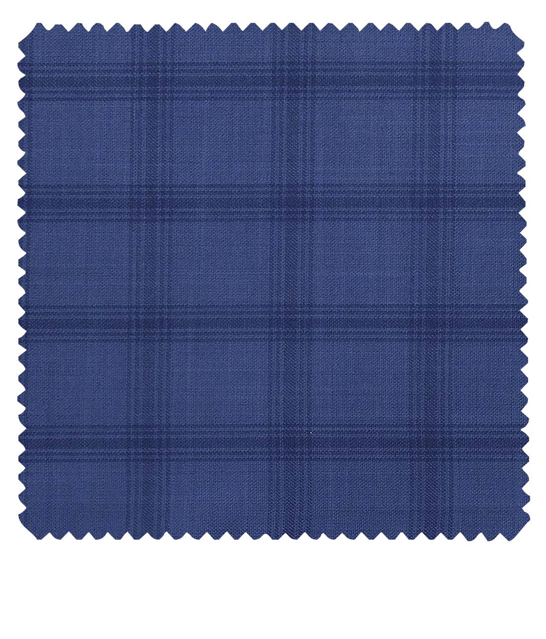 Marconi by Siyaram's Light BlueTerry Rayon Blue Broad Checks Unstitched Suiting Fabric