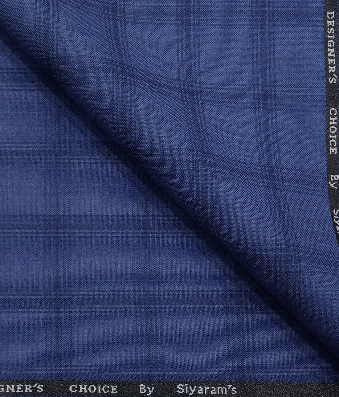 Marconi by Siyaram's Light BlueTerry Rayon Blue Broad Checks Unstitched Suiting Fabric