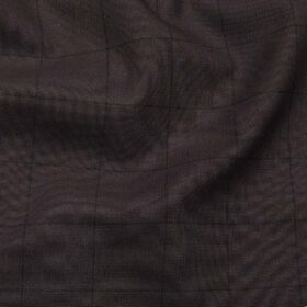 Raymond Dark Purple Polyester Viscose Black Checks Unstitched Suiting Fabric