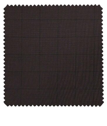 Raymond Dark Purple Polyester Viscose Black Checks Unstitched Suiting Fabric