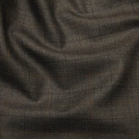 Raymond Dark Brown Polyester Viscose Self Checks Unstitched Suiting Fabric
