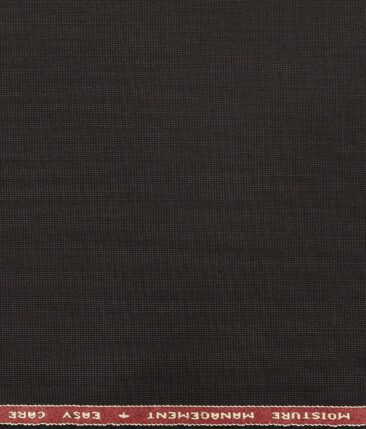 Raymond Techno Stretch Dark Brown Polyester Viscose Stuctured Unstitched Stretchable Suiting Fabric