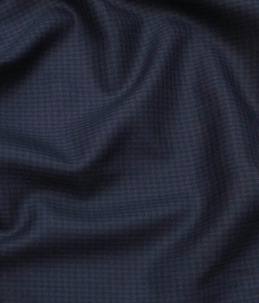Reid & Taylor Aegean Blue Polyester Viscose Self Design Unstitched Suiting Fabric