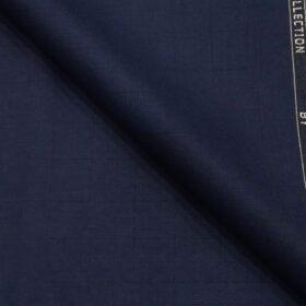 Siyaram's Dark Blue Terry Rayon Self Checks Unstitched Suiting Fabric