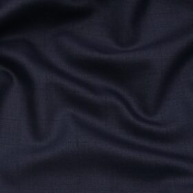 Siyaram's Dark Navy Blue Terry Rayon Self Checks Unstitched Suiting Fabric