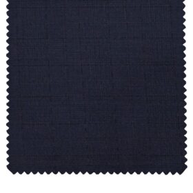 Siyaram's Dark Navy Blue Terry Rayon Self Checks Unstitched Suiting Fabric