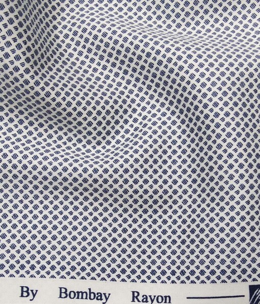 Bombay Rayon White 100% Premium Cotton Printed Shirt Fabric (1.60 M)