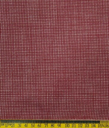 Exquisite Brick Red Poly Cotton Khadi Look Beige Structured Shirt Fabric (1.60 M)
