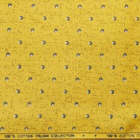 Exquisite Yellow 100% Pure Cotton Printed Shirt Fabric (1.60 M)