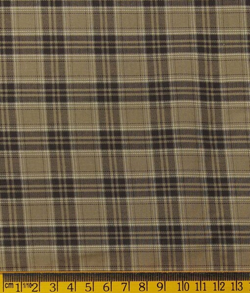 Exquisite Brown 100% Cotton Broad Checks Shirt Fabric (1.60 M)