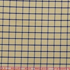 F.M. Hammerle Beige 100% Giza Cotton Checks Shirt Fabric (1.60 M)
