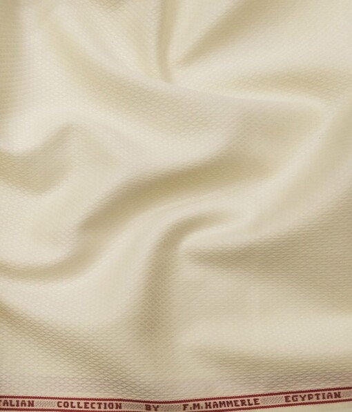 F.M. Hammerle Cream 100% Giza Cotton Jacquard Shirt Fabric (1.60 M)