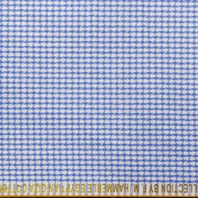 F.M. Hammerle White & Blue 100% Giza Cotton Jacquard Structured Shirt Fabric (1.60 M)