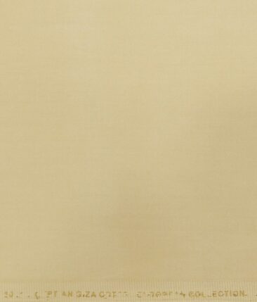 Nemesis Buttermilk Beige 100% Giza Cotton Solid Satin Shirt Fabric (1.60 M)
