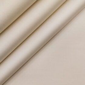 Nemesis Buttermilk Beige 100% Giza Cotton Solid Satin Shirt Fabric (1.60 M)