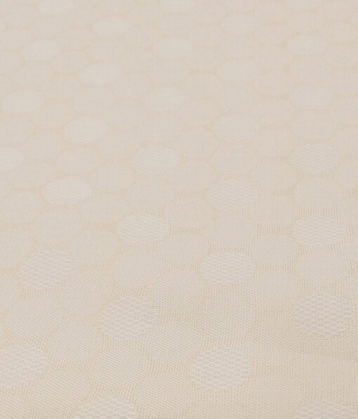 Nemesis Cream 100% Giza Cotton Self Dobby Structured Shirting Fabric