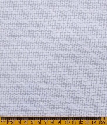 Combo of Raymond Royal Blue Checks Trouser Fabric With Exquisite White Cotton Blend Shirt Fabric (Unstitched)