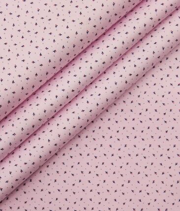 Combo of Raymond Dark Purple Checks Trouser Fabric With Arvind Pink 100% Cotton Printed Shirt Fabric (Unstitched)