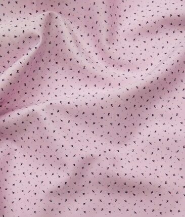Combo of Raymond Dark Purple Checks Trouser Fabric With Arvind Pink 100% Cotton Printed Shirt Fabric (Unstitched)