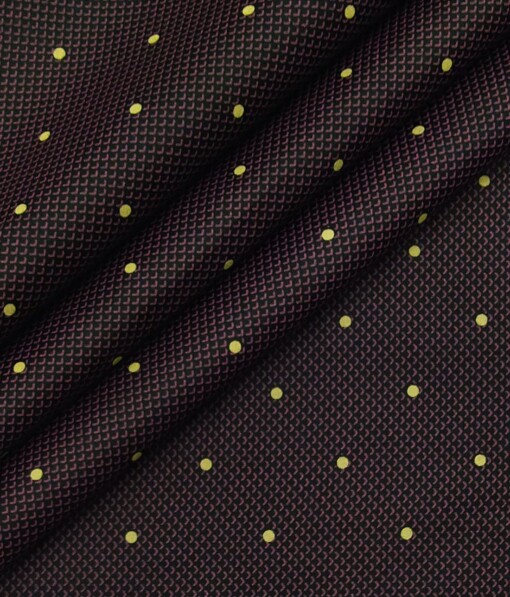 Combo of Raymond Beige Self Checks Trouser Fabric With Exquisite Dark Purple 100% Cotton Printed Shirt Fabric (Unstitched)