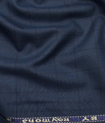 Combo of Raymond Aegean Blue Checks Trouser Fabric With Exquisite White  100% Cotton Blue Printed