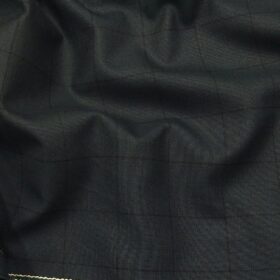 Combo of Raymond Pine Green Checks Trouser Fabric With Nemesis White 100% Giza Cotton Digital Print Shirt Fabric (Unstitched)