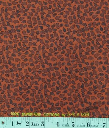 Combo of Raymond Beige Checks Trouser Fabric With Monza Brick Red 100% Cotton Printed Shirt Fabric (Unstitched)