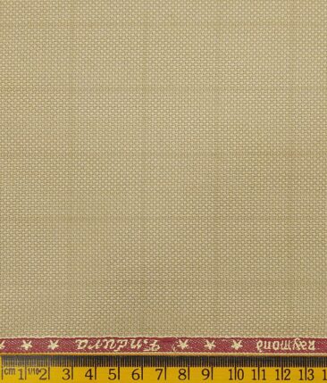 Combo of Raymond Beige Checks Trouser Fabric With Monza Brick Red 100% Cotton Printed Shirt Fabric (Unstitched)