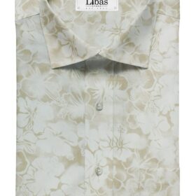 Combo of Raymond Beige Self Checks Trouser Fabric With Monza Off-White 100% Cotton Beige Printed Shirt Fabric (Unstitched)