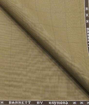 Combo of Raymond Beige Self Checks Trouser Fabric With Monza Off-White 100% Cotton Beige Printed Shirt Fabric (Unstitched)